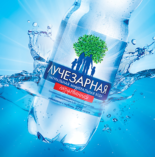 Printing art , Poster of «Luchezarnaya» drinking mineral water.